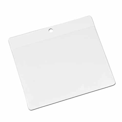 Visitor Pass Holder with Hole - Landscape - max insert size 106mm (W) x 80mm (H) - Clear