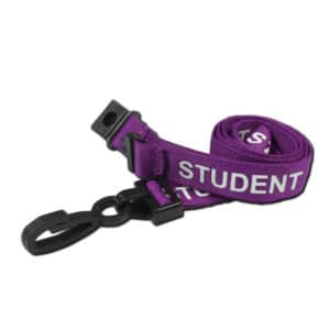 Breakaway Lanyard - STUDENT Printed - 15mm Width - Purple - Plastic Clip