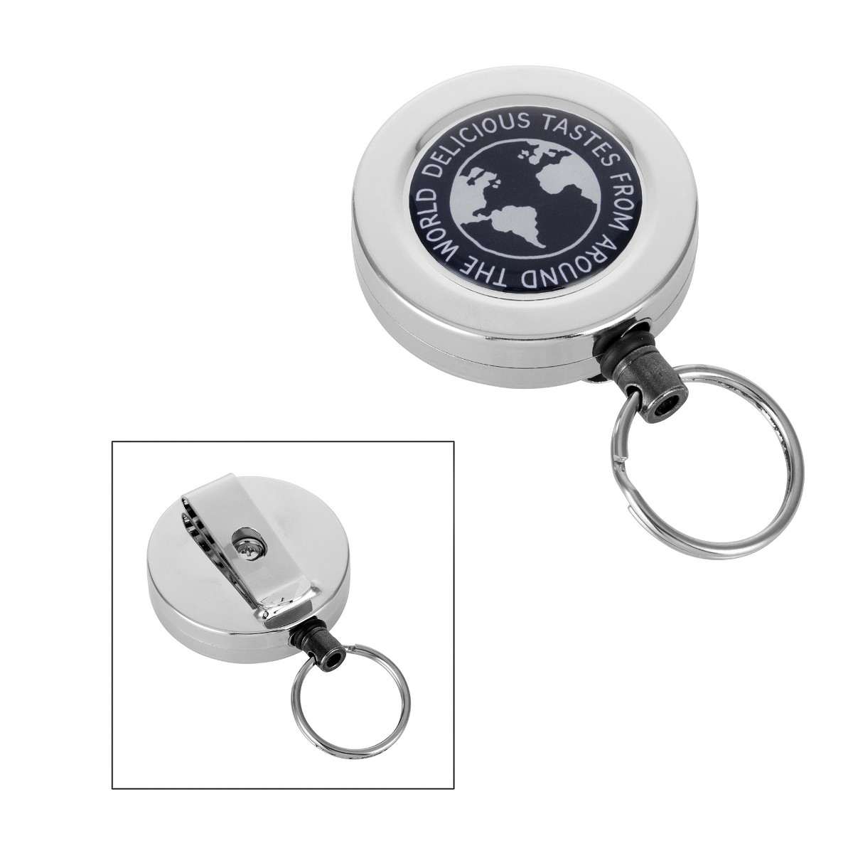 Heavy-Duty Badge-Reel with Chain Cord & Key Ring