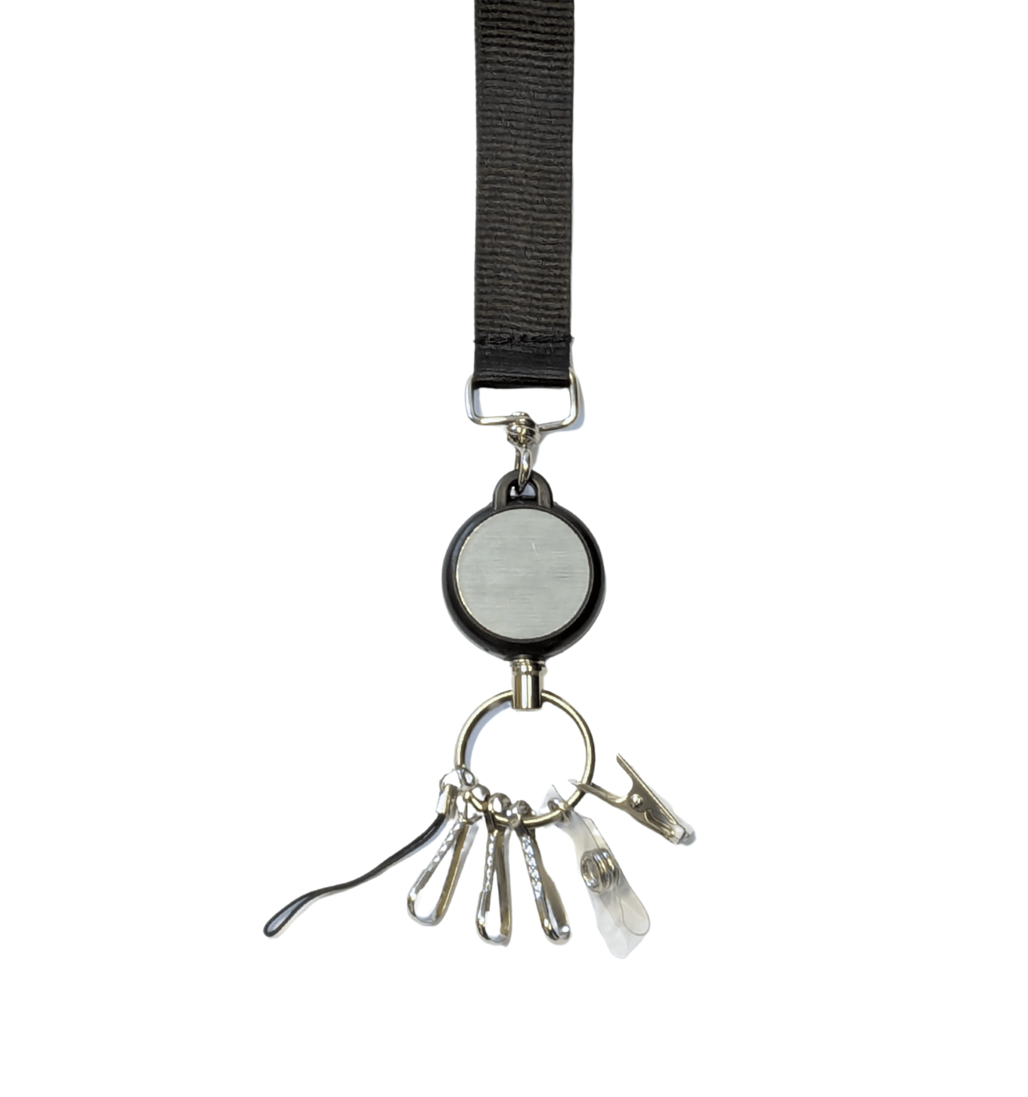 JINEASY Retractable Badge Reel With Breakaway Lanyard - Hard Plastic ID Holder, Black
