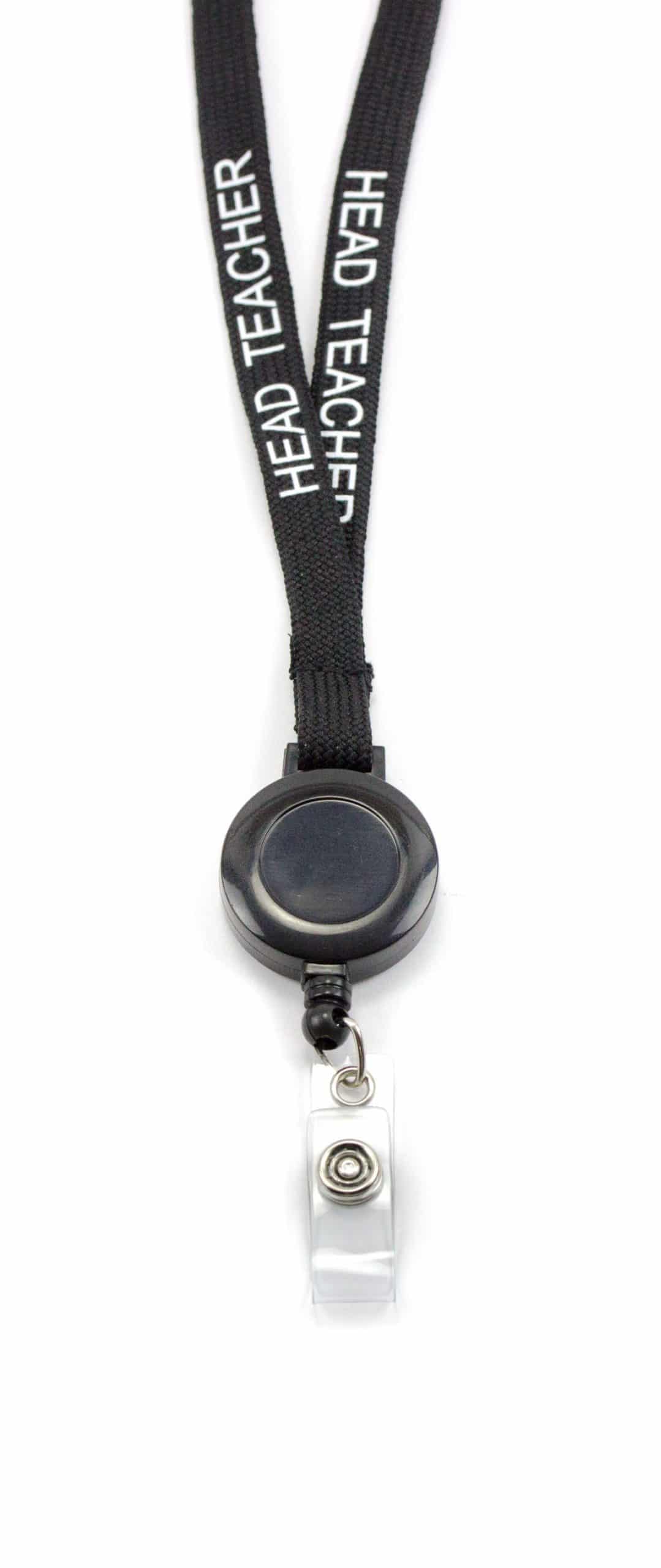 Retractable Lanyard School Lanyo HEAD TEACHER -Black